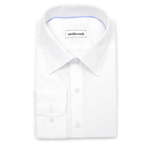 slim white dress shirt flatlay photo