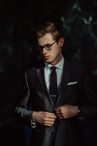 slim fit black suit example