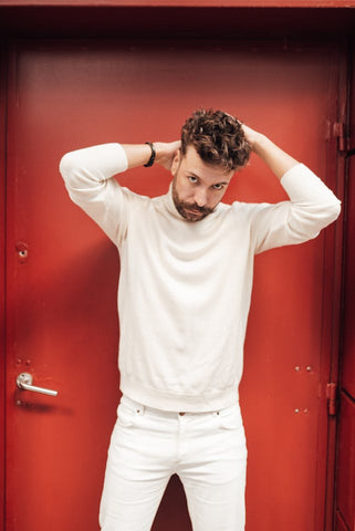 White turtleneck outfit