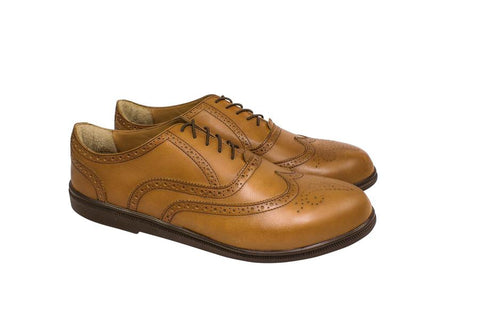 light brown wingtip oxford dress shoes