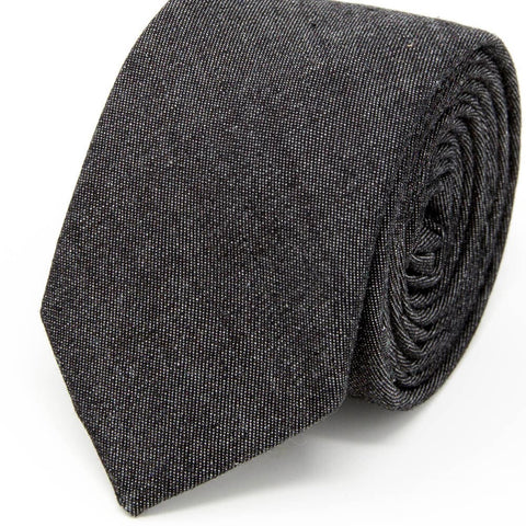 Gray denim tie