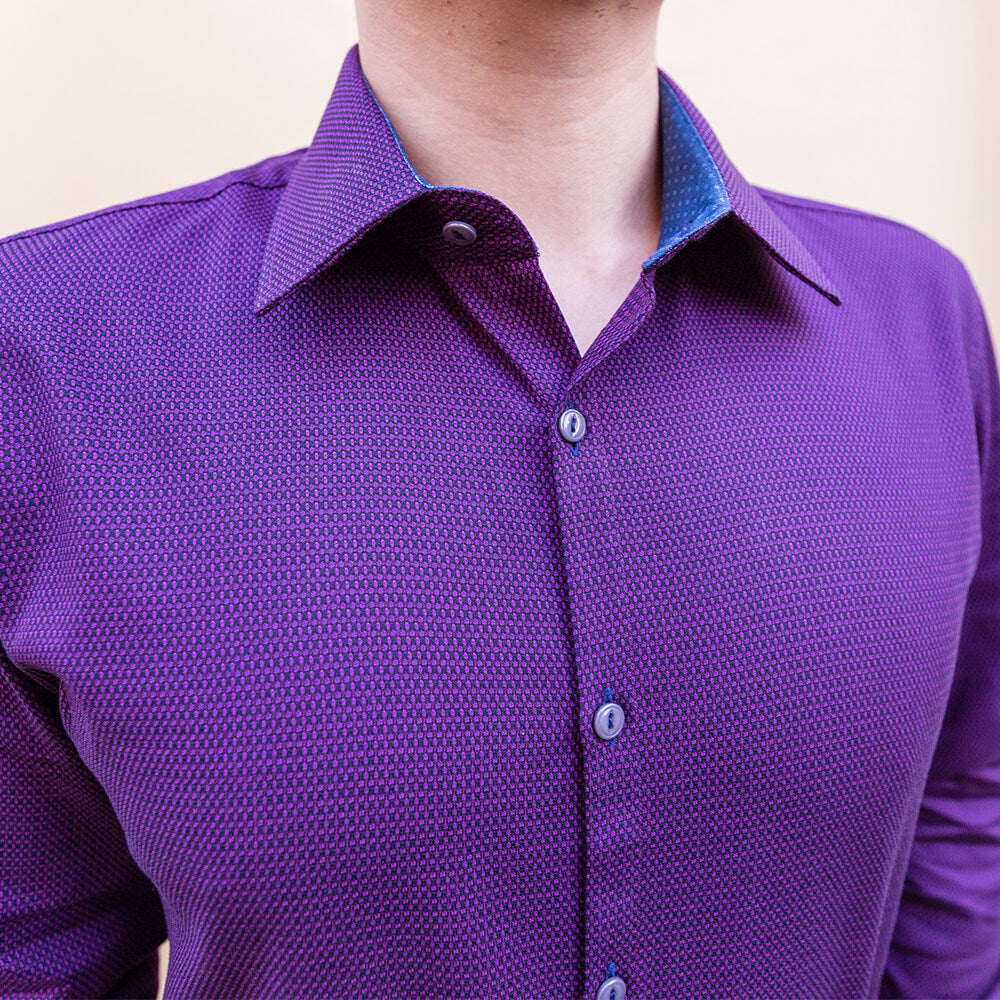 verdieping Afdeling statistieken Purple Textured Patterned Dress Shirt | The Edo – Nimble Made
