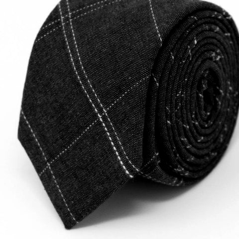 Black plaid tie