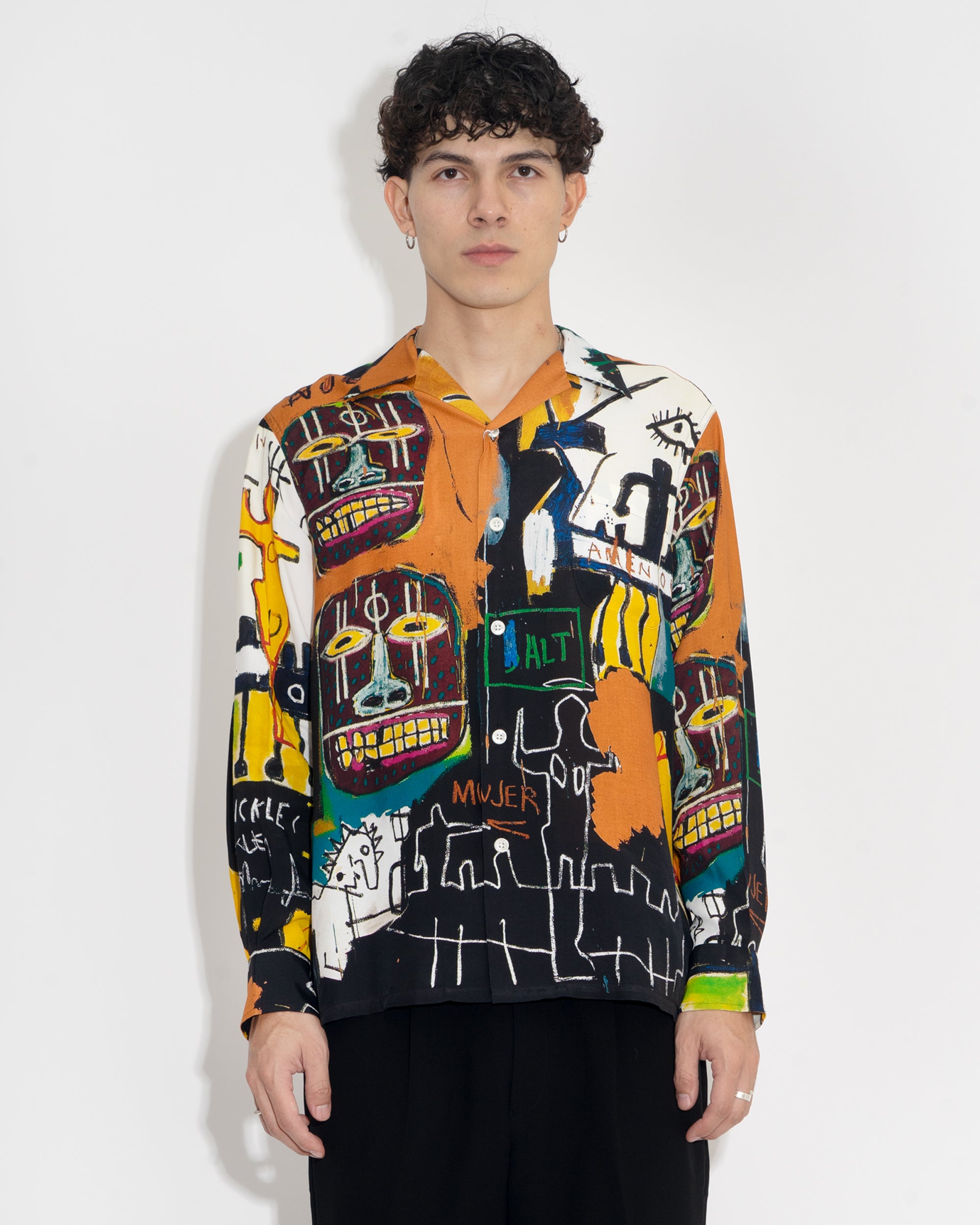 Wacko Maria Jean Michel Basquiat Hawaiian Shirt - Black Multi | 199A®