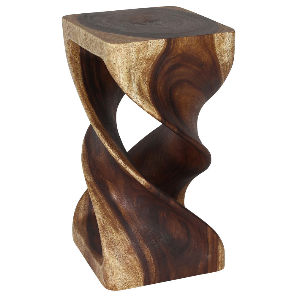 Haussmann® Wood Double Twist Side Table 14 in SQ x 26 in H Walnut Oil