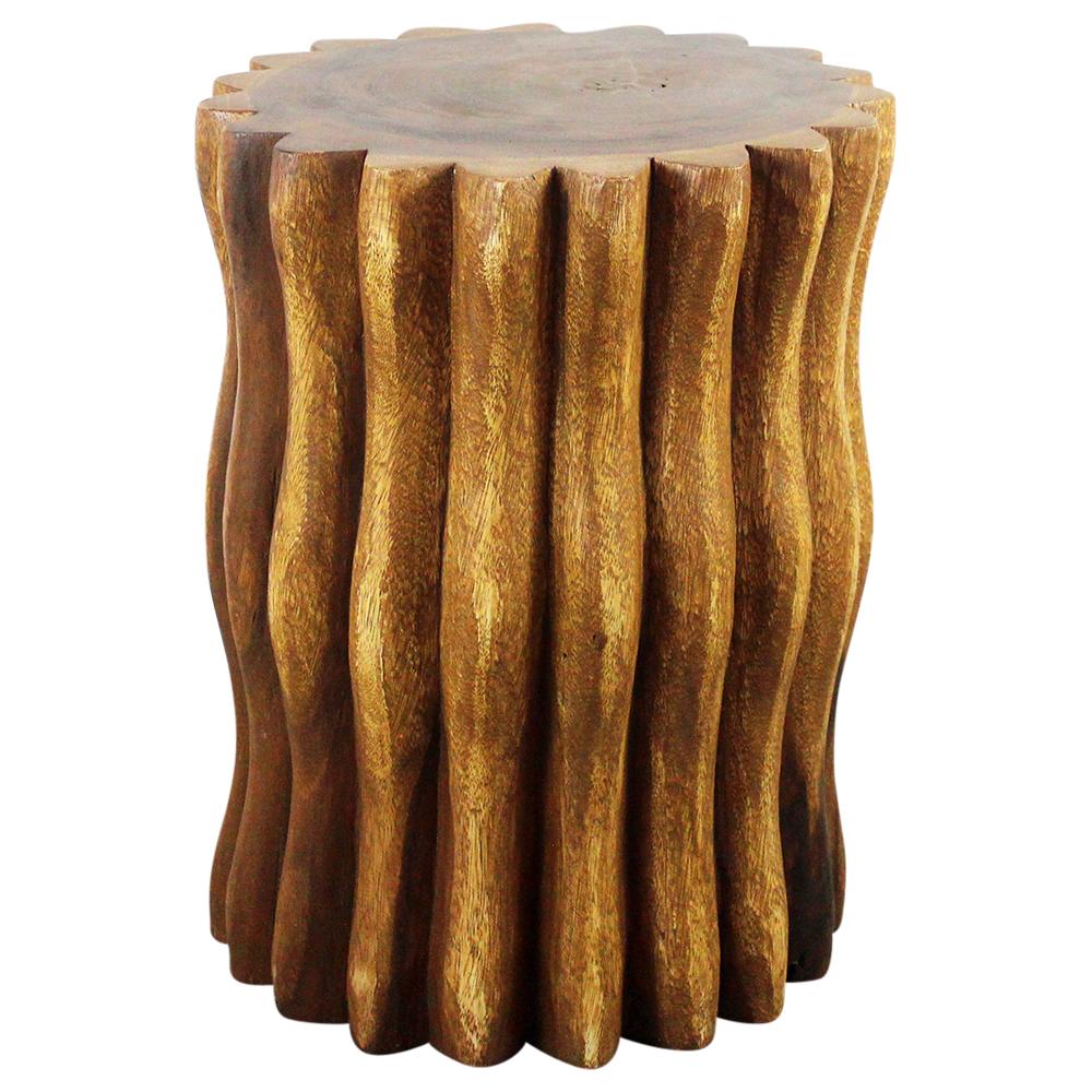 Haussmann Wood Stump End Table Mangrove Root 15 In Dx In H Oak Oil Haussmann Inc