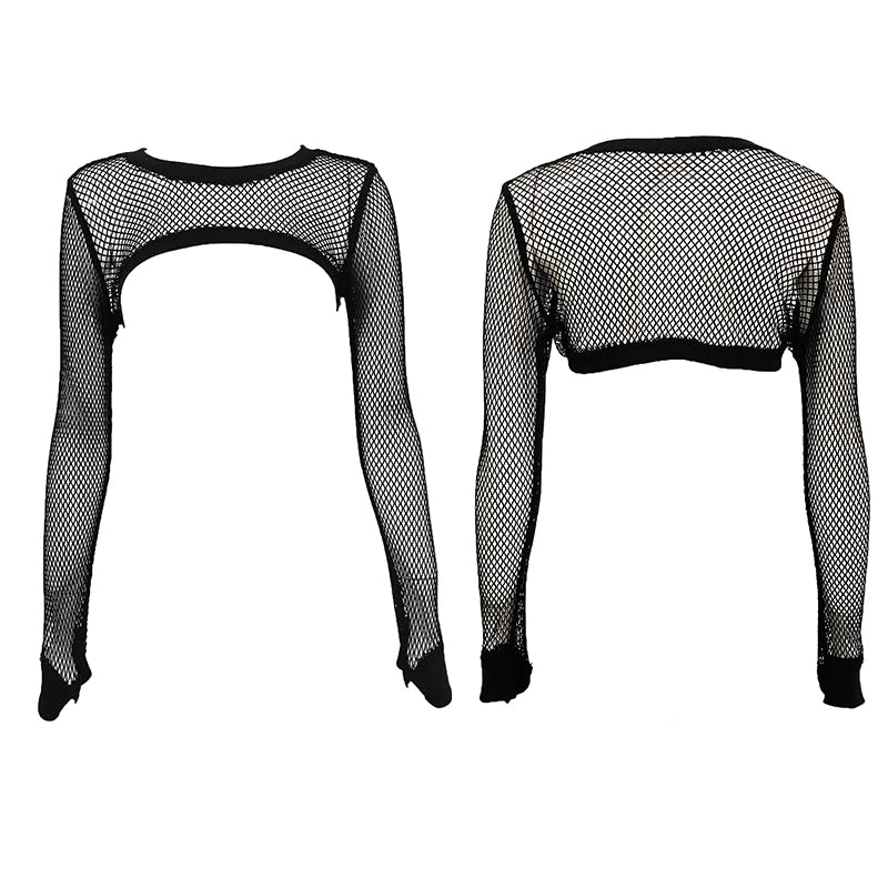 fishnet shrug top