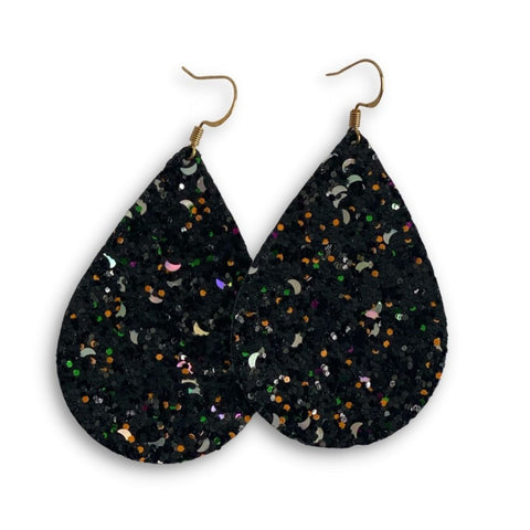 LV Drip - Custom Glitter Faux Leather Earrings