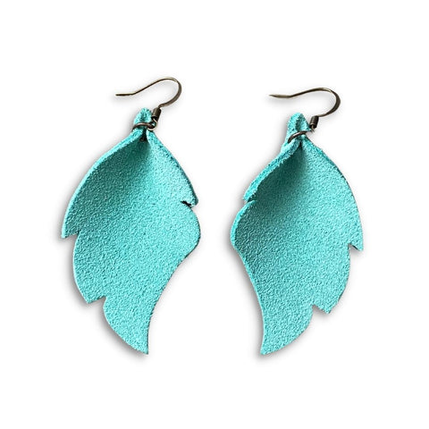 Feather Shaped Leather with Feather Drop Earrings, Gold, 2-3/4-Inch -  Walmart.com