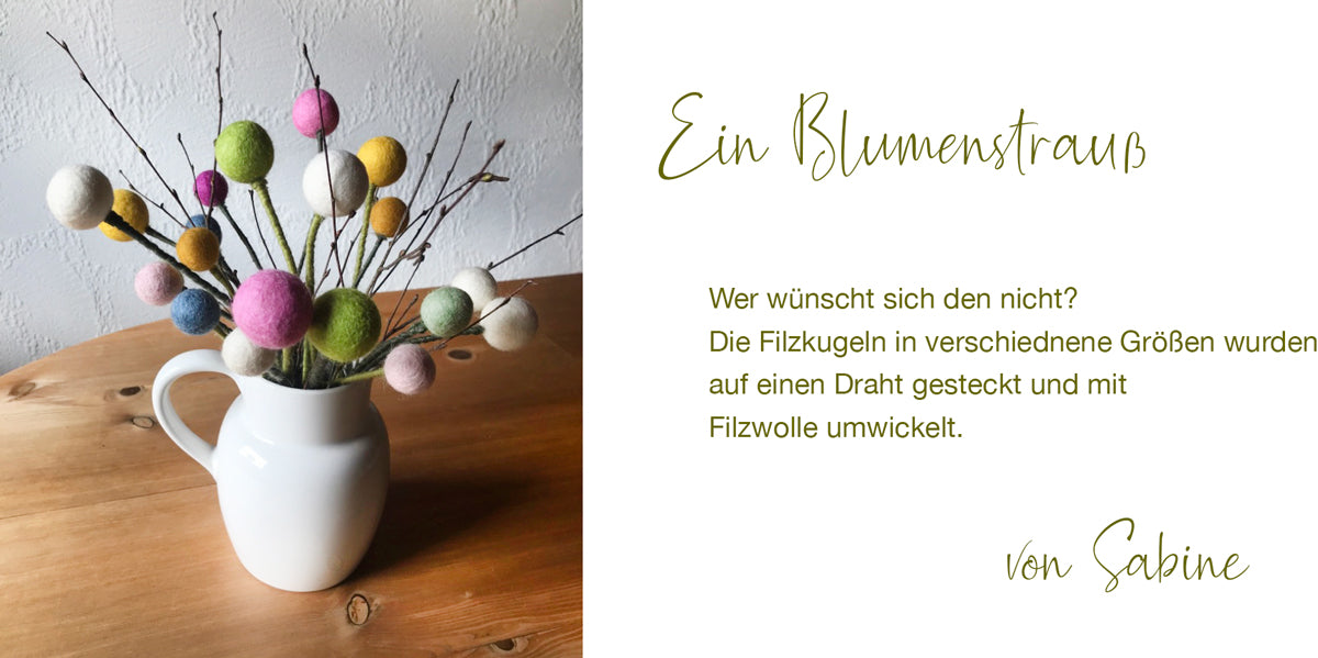 Blumenstrauß aus Filzkugeln