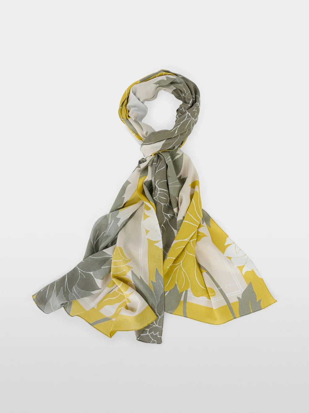 Long Floral Scarf - Deep Pearl