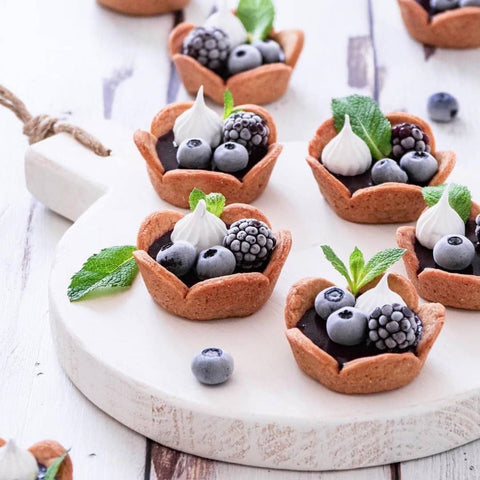 Breakfast Cups Filled With Dark Berry Compote