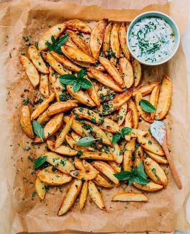 vegan crispy garlic fries