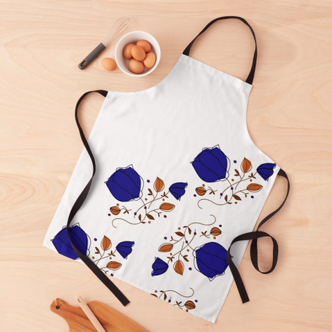 Indigo Flowers Apron