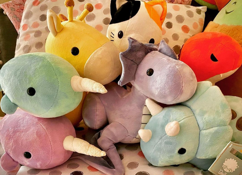 many stuffed animals