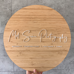 Wooden logo Round sign