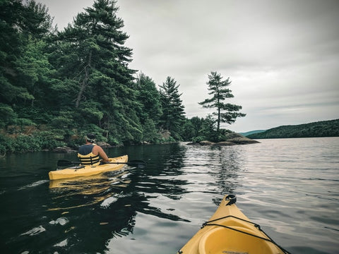 yellow kayaks