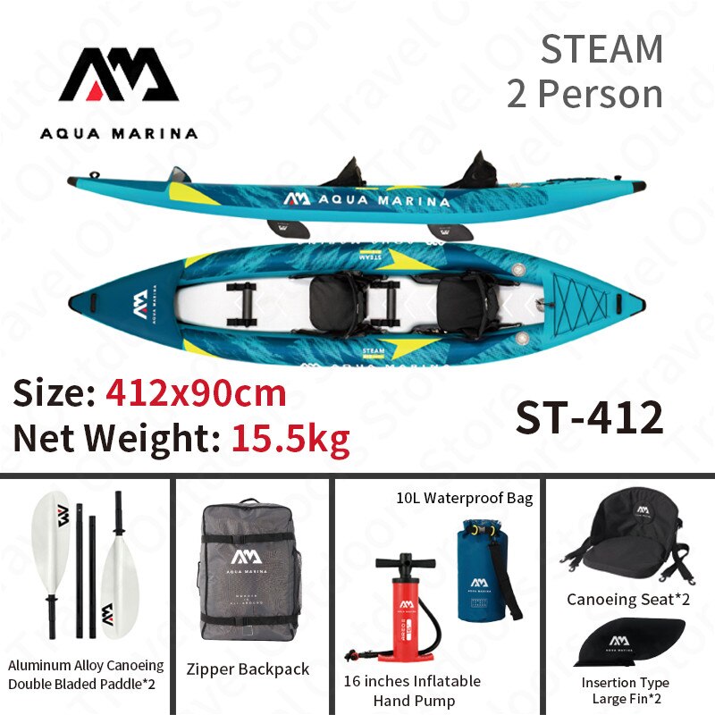 175cm PVC Boat Wear-resistant 2-Person Inflatables Kayak Fishing