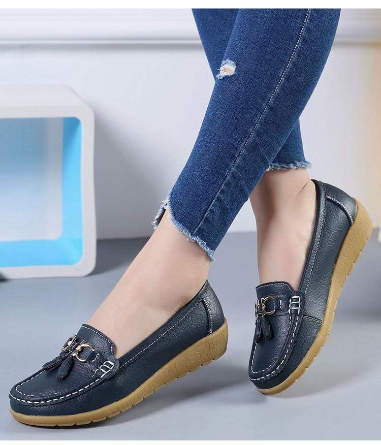 womens leather boat shoes