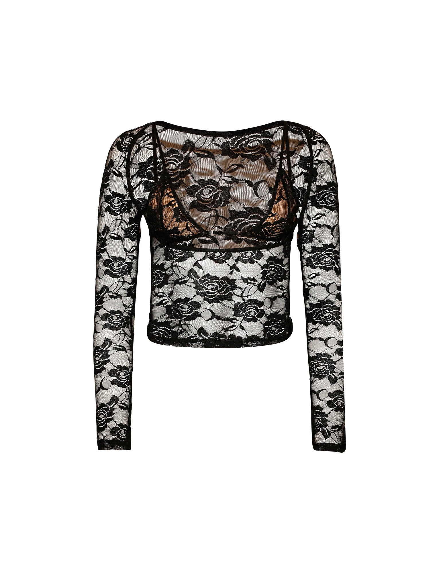 CHRISTY LONG SLEEVE TOP - BLACK : LACE – Tiger Mist North America