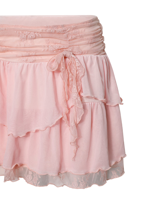 HARPER MINI SKIRT - PINK : PASTEL PINK : BABY PINK