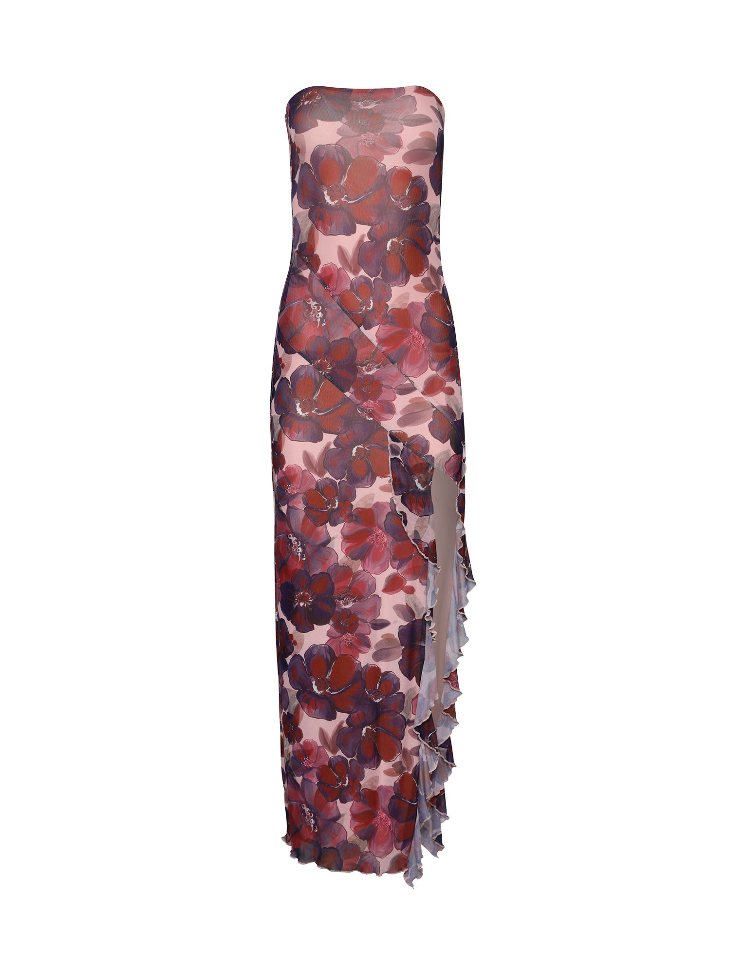 THEO MAXI DRESS - RED : ROMANTIC MACRO FLORAL