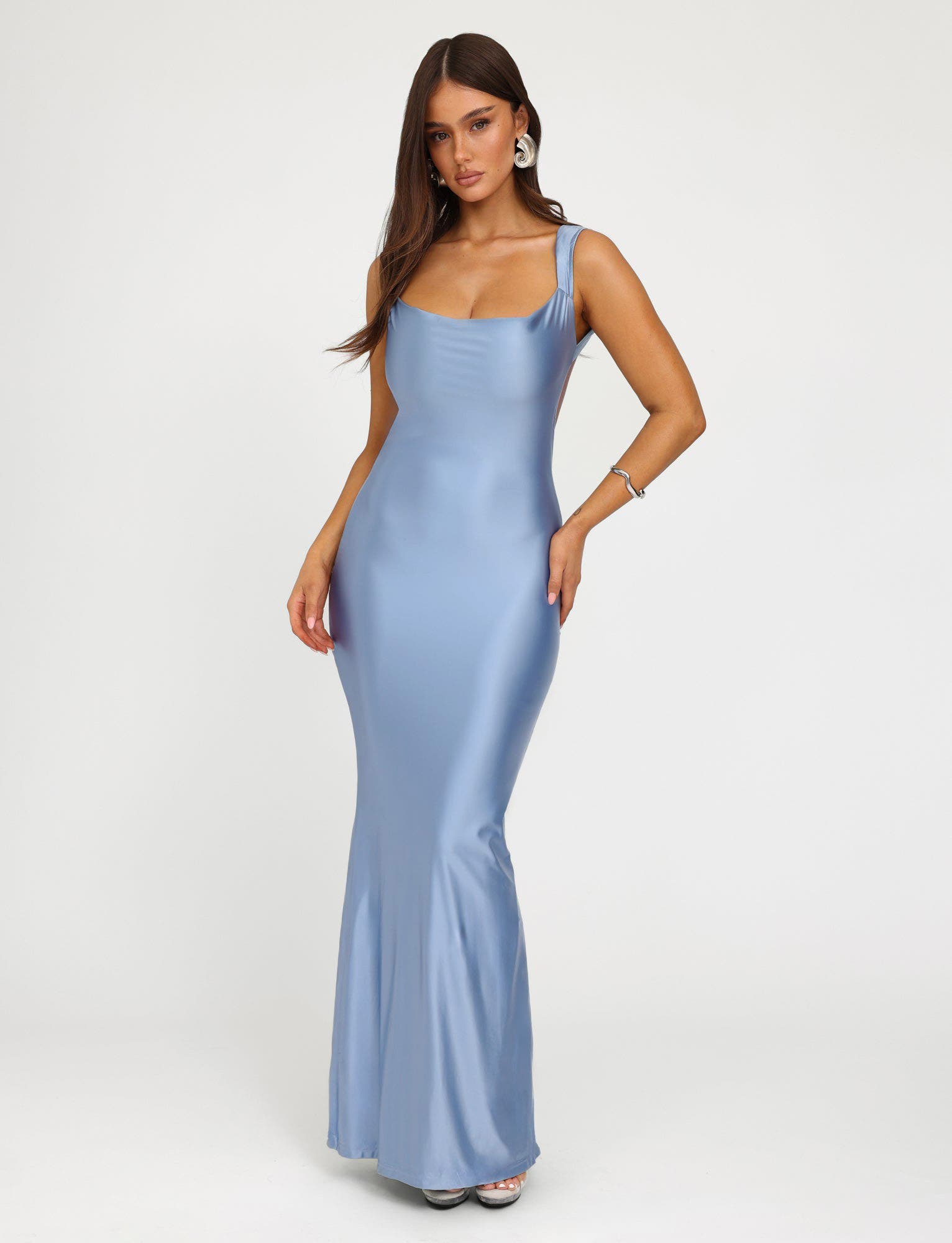 MORANA SHIMMER DRESS - BLUE : PALE BLUE