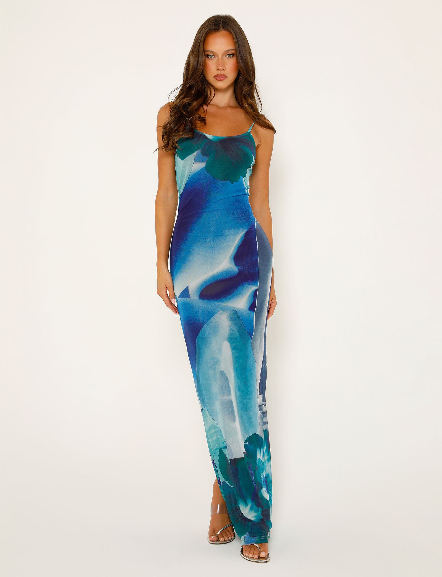 ARDON MAXI DRESS - ARTIST PRINT-BLUE