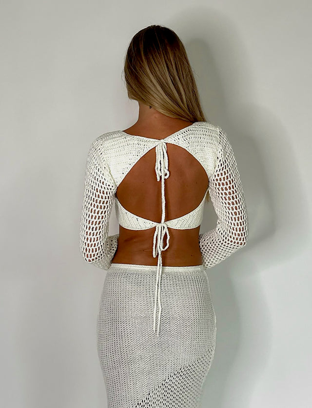 MACAULEY TOP - CREAM CROCHET