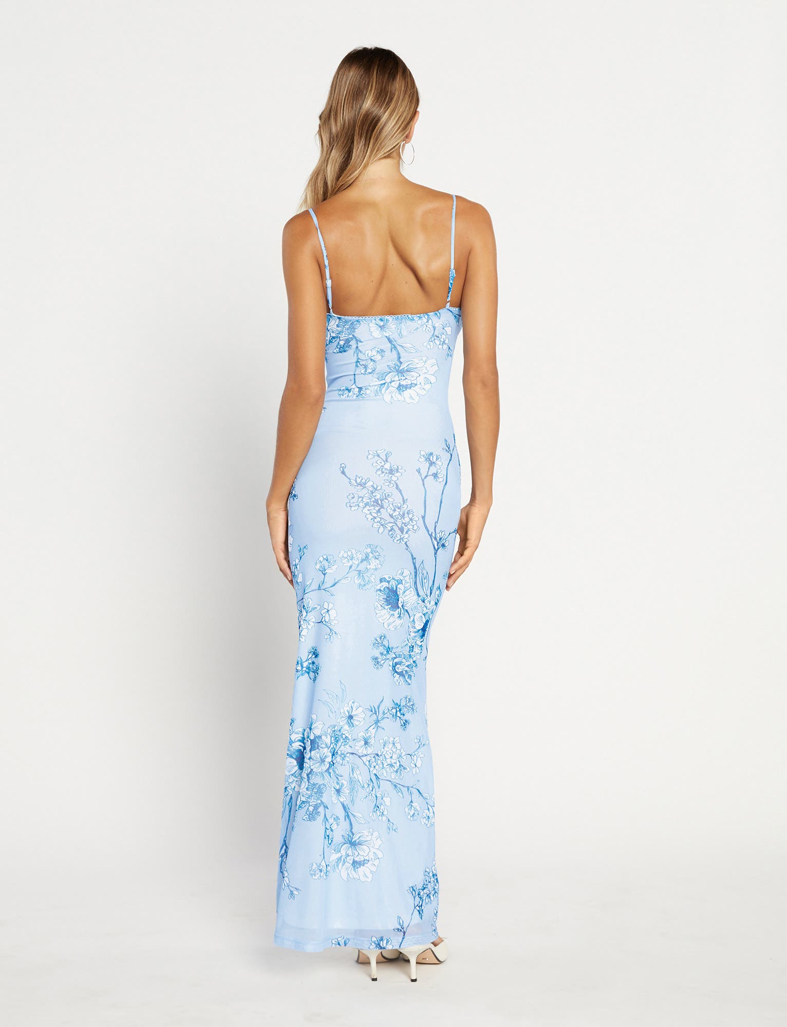 JULIANNA DRESS - BLUE : FLORAL : CERAMIC FLORAL