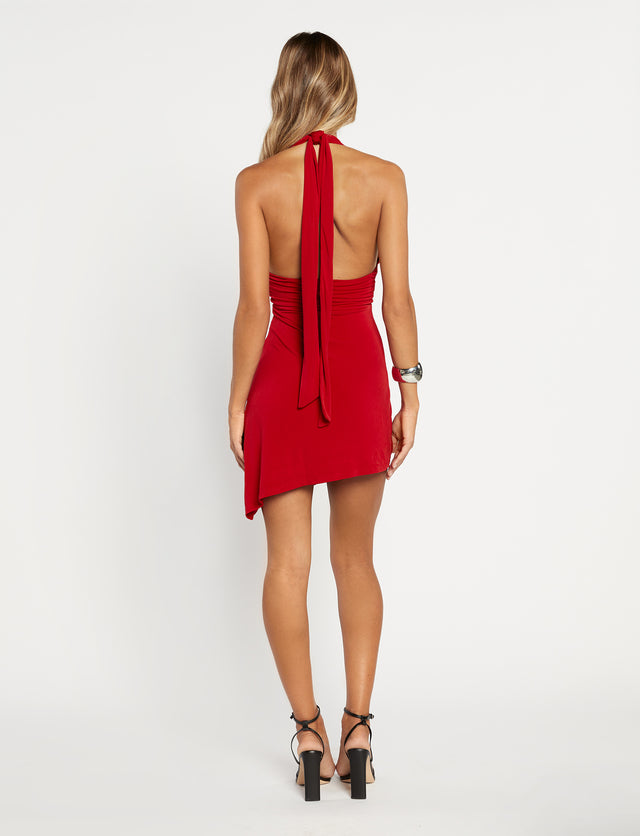 LUNA DRESS - RED : FIRE ENGINE RED