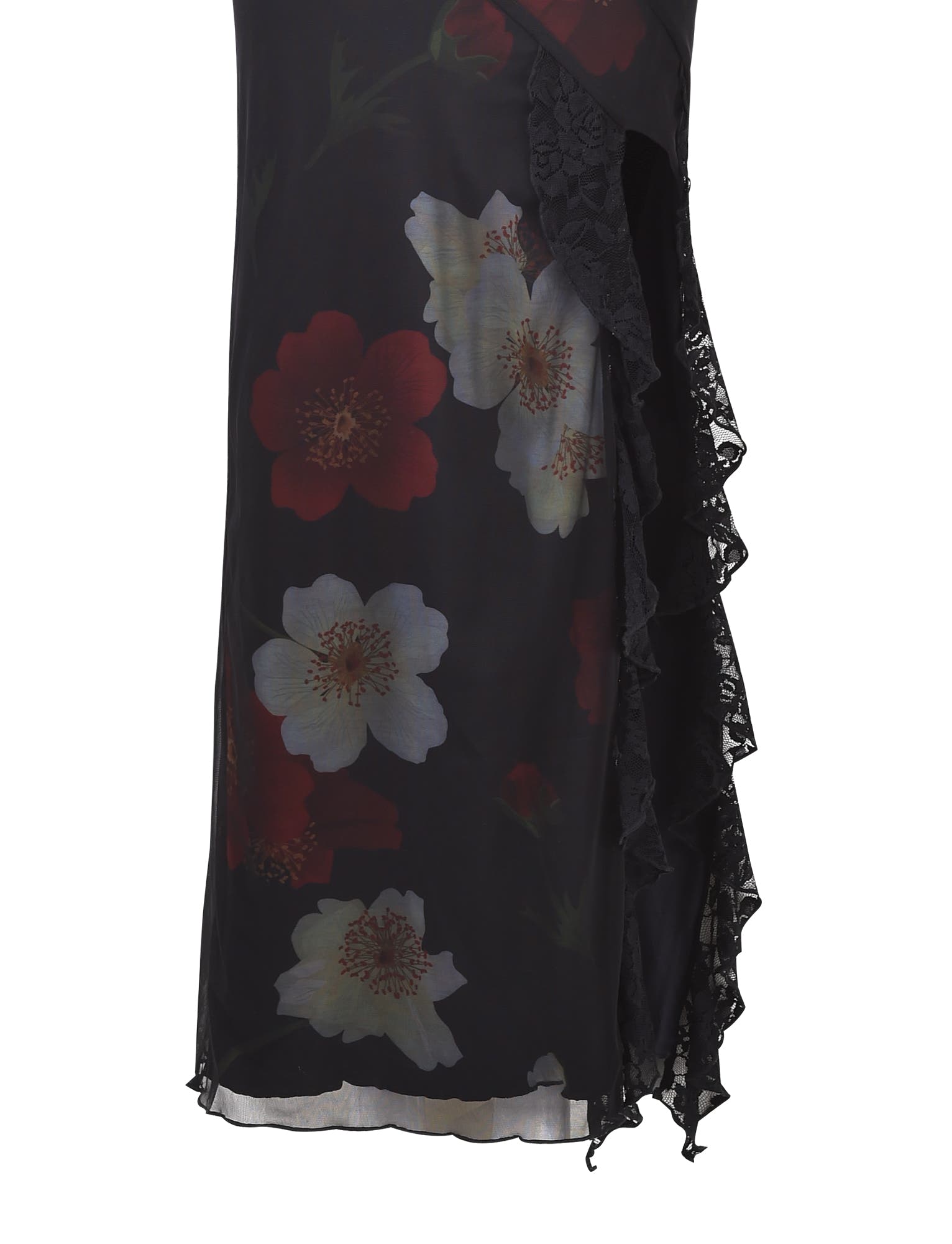 THEO MAXI DRESS - RED : MACRO FLORAL