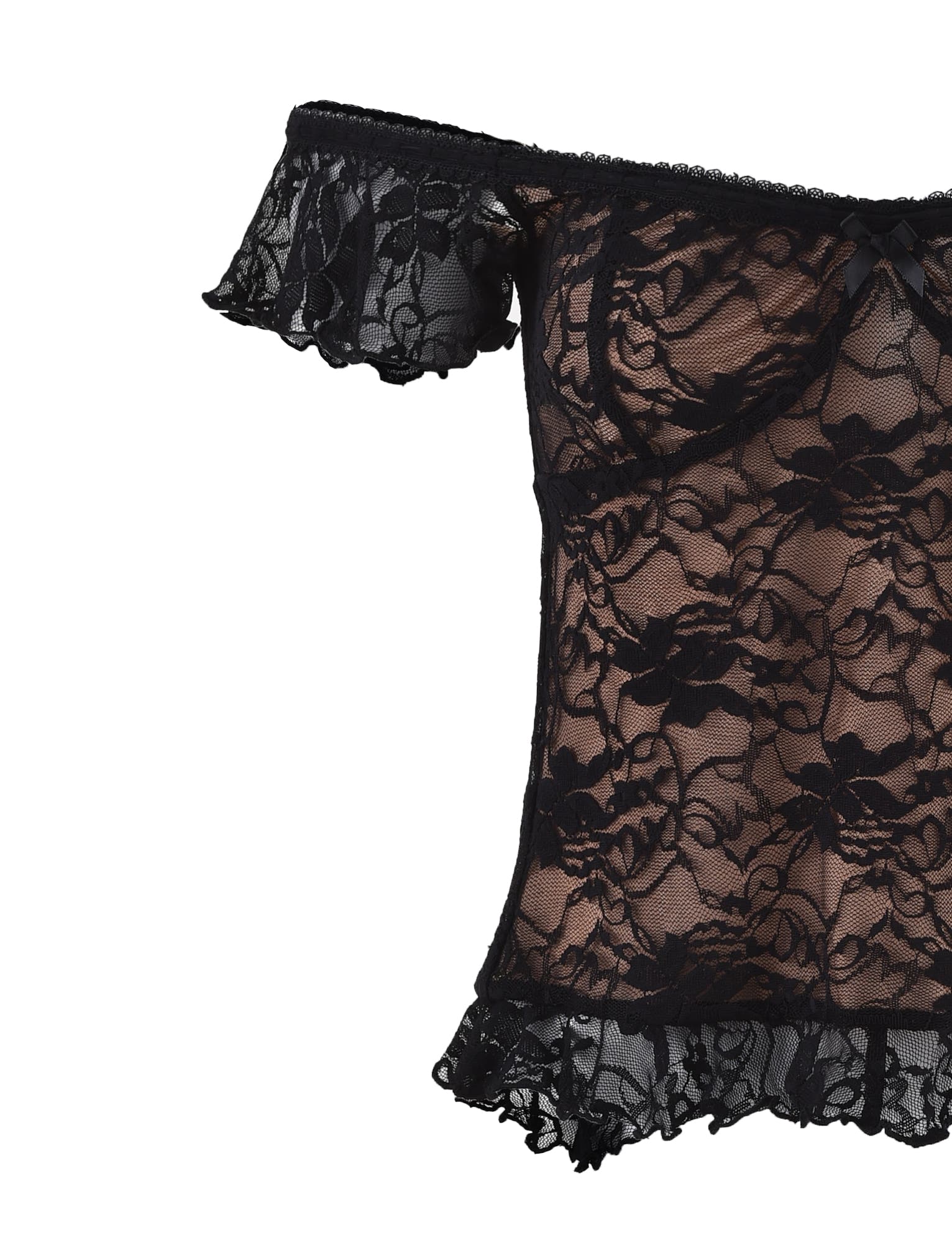 SKYE LACE TOP - BLACK