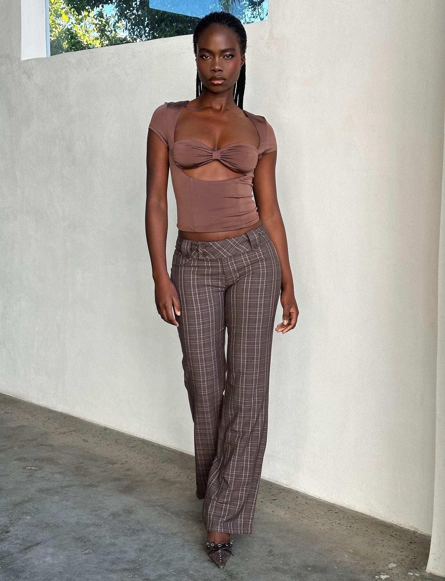 KITTIE PANT - BROWN : CHOCOLATE CHECK