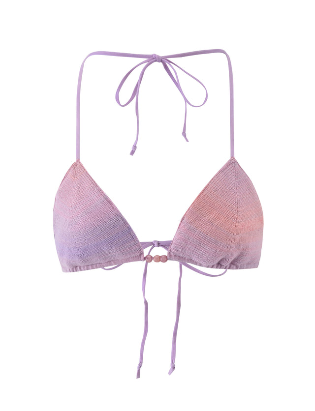 CIRIL BIKINI TOP - PINK / PURPLE STRIPE