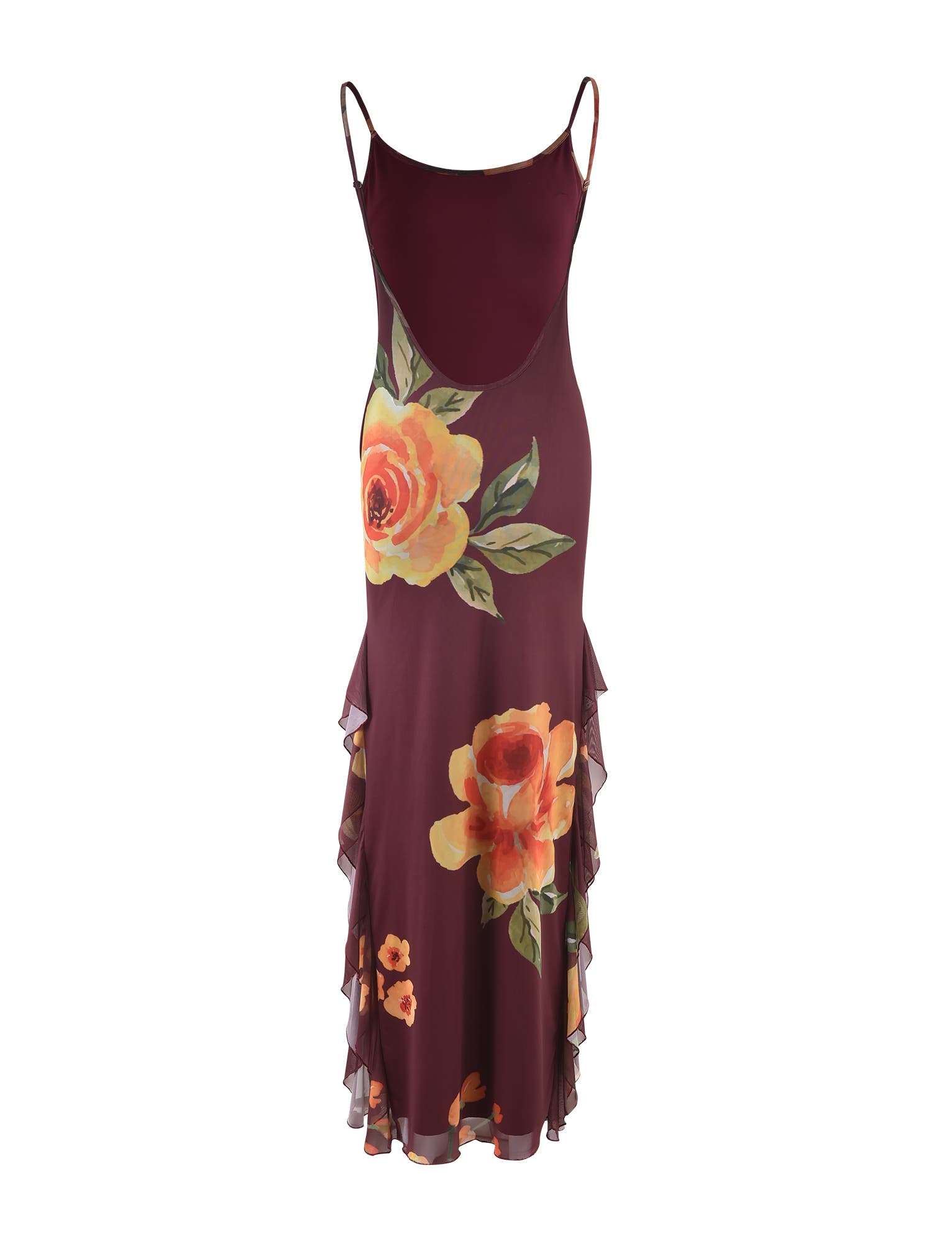 NEVE DRESS - RED : MACRO FLORAL : BURGUNDY FLORAL