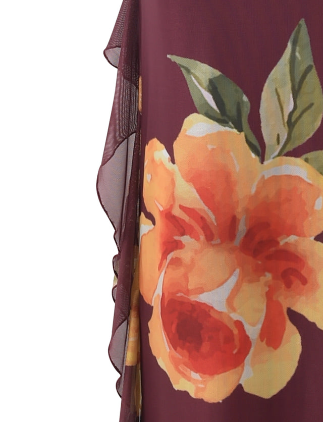 NEVE DRESS - RED : MACRO FLORAL : BURGUNDY FLORAL