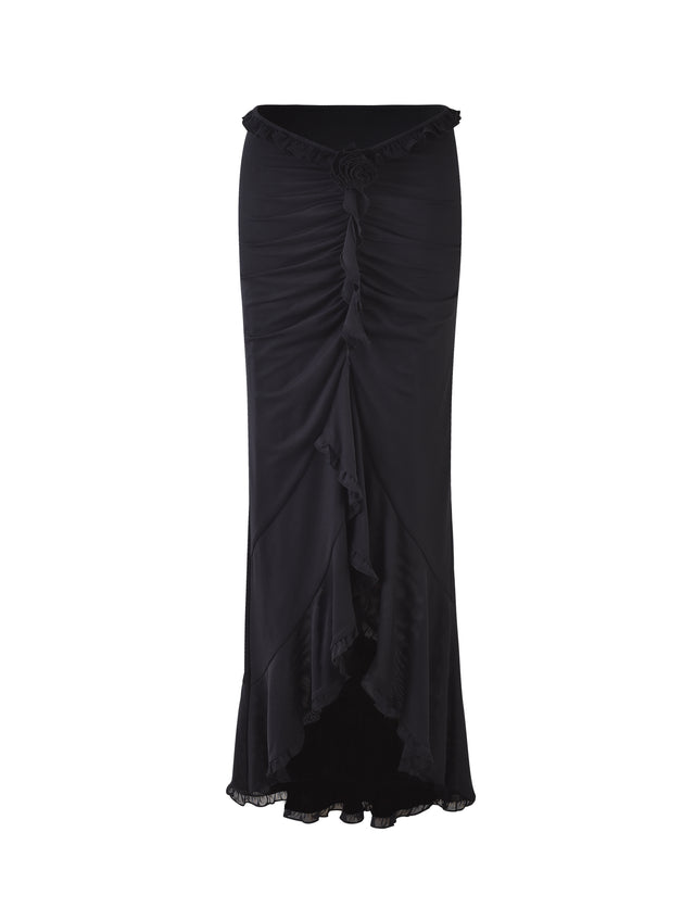 HEAVEN MAXI SKIRT - BLACK