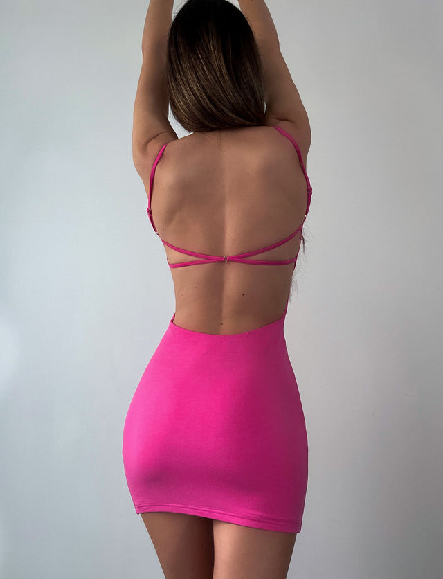 MINERVA DRESS - PINK : HOT PINK