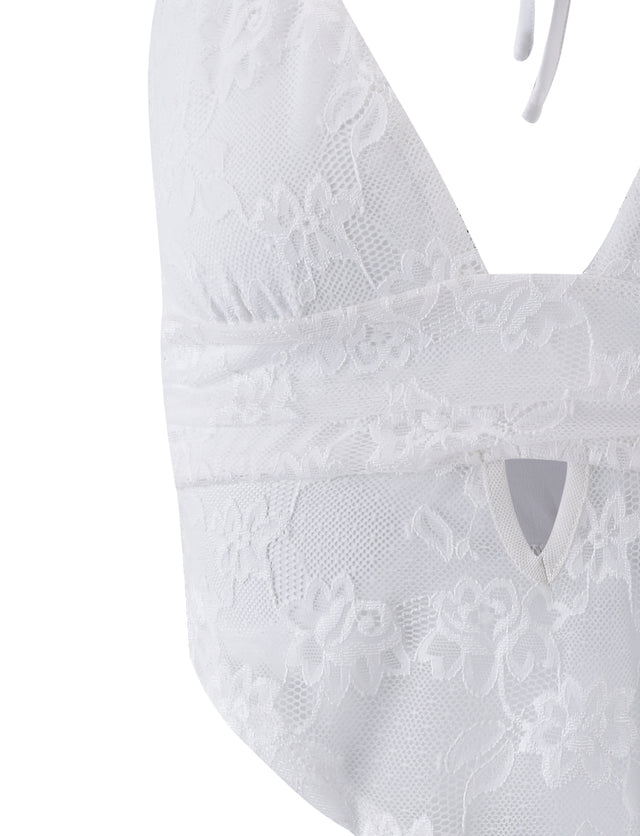 FAYE LACE TOP - WHITE : LACE