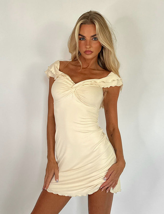 DENALI MINI DRESS - WHITE : BONE