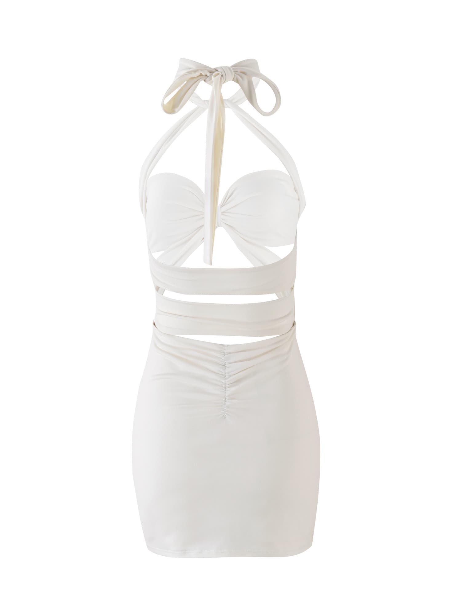 TAMSIN MINI DRESS - WHITE : OFF WHITE : IVORY