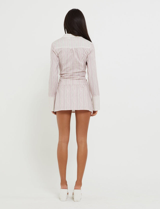 LILIOSA SKORT - PINK : PINK PINSTRIPE