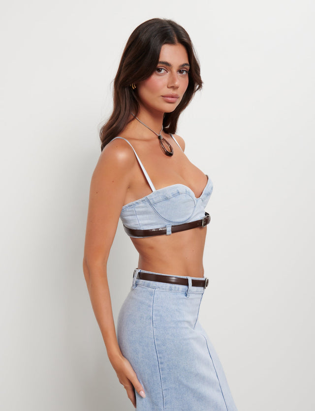 FLETCHER TOP - BLUE : DENIM BLUE