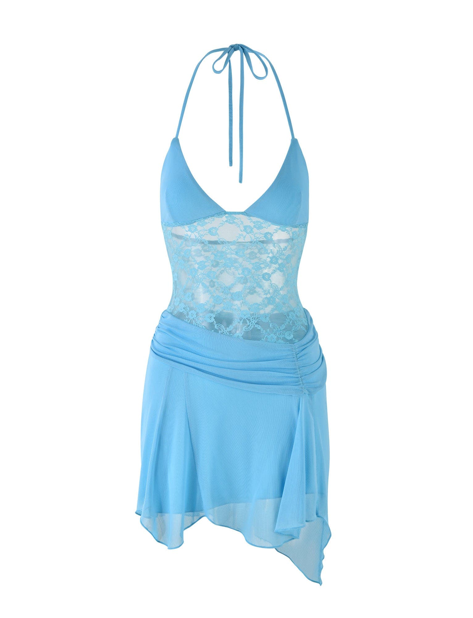 KAELIN DRESS - BLUE : ICE BLUE : BRIGHT BLUE LACE