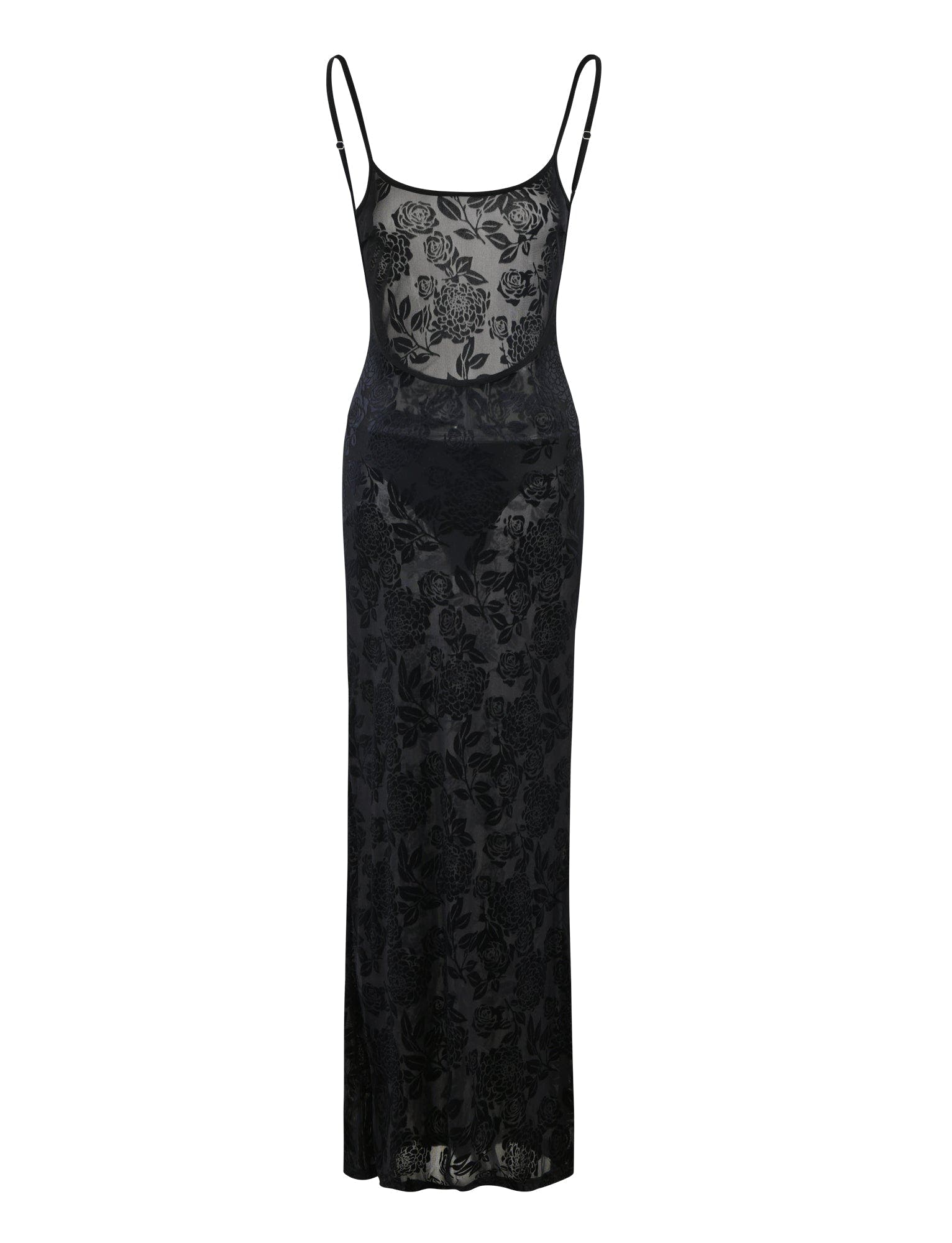 ZUZANNA DRESS - BLACK : BLACK BURNOUT