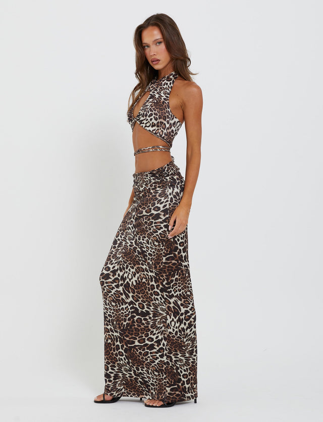 CYNTHIA MAXI SKIRT - MULTI : LEOPARD