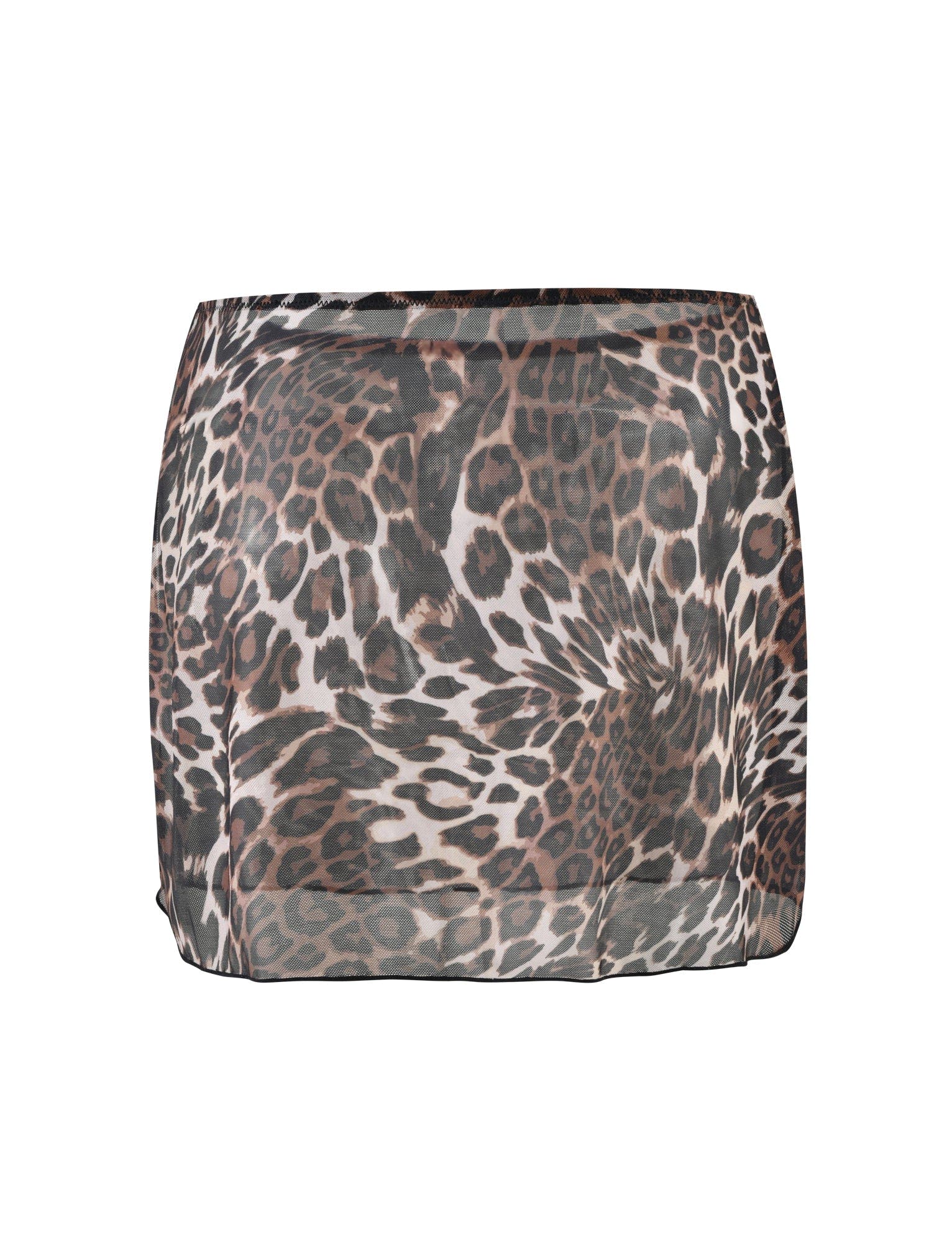 CYNTHIA MINI MESH SKIRT - MULTI : LEOPARD