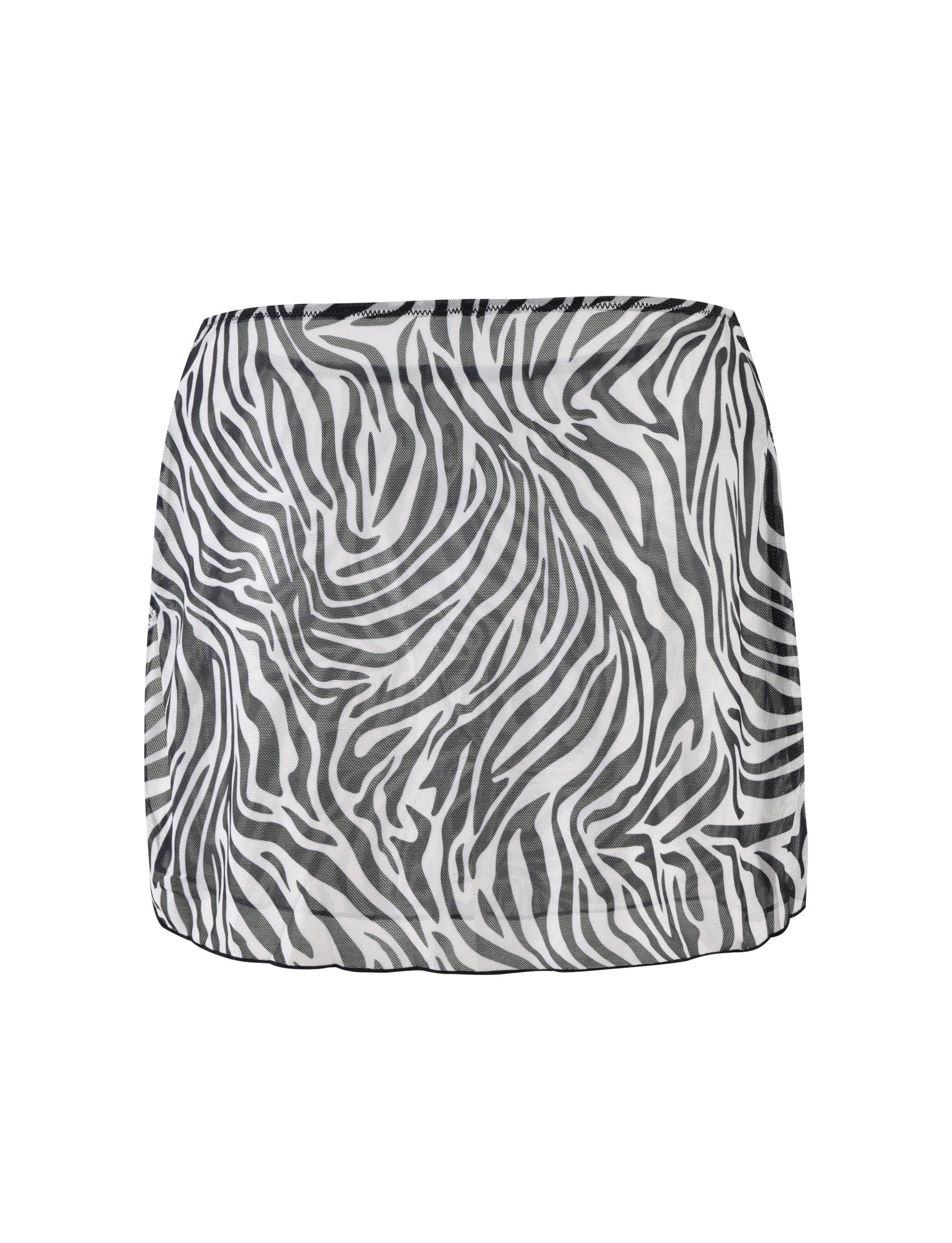 CYNTHIA MINI MESH SKIRT - BLACK : ZEBRA