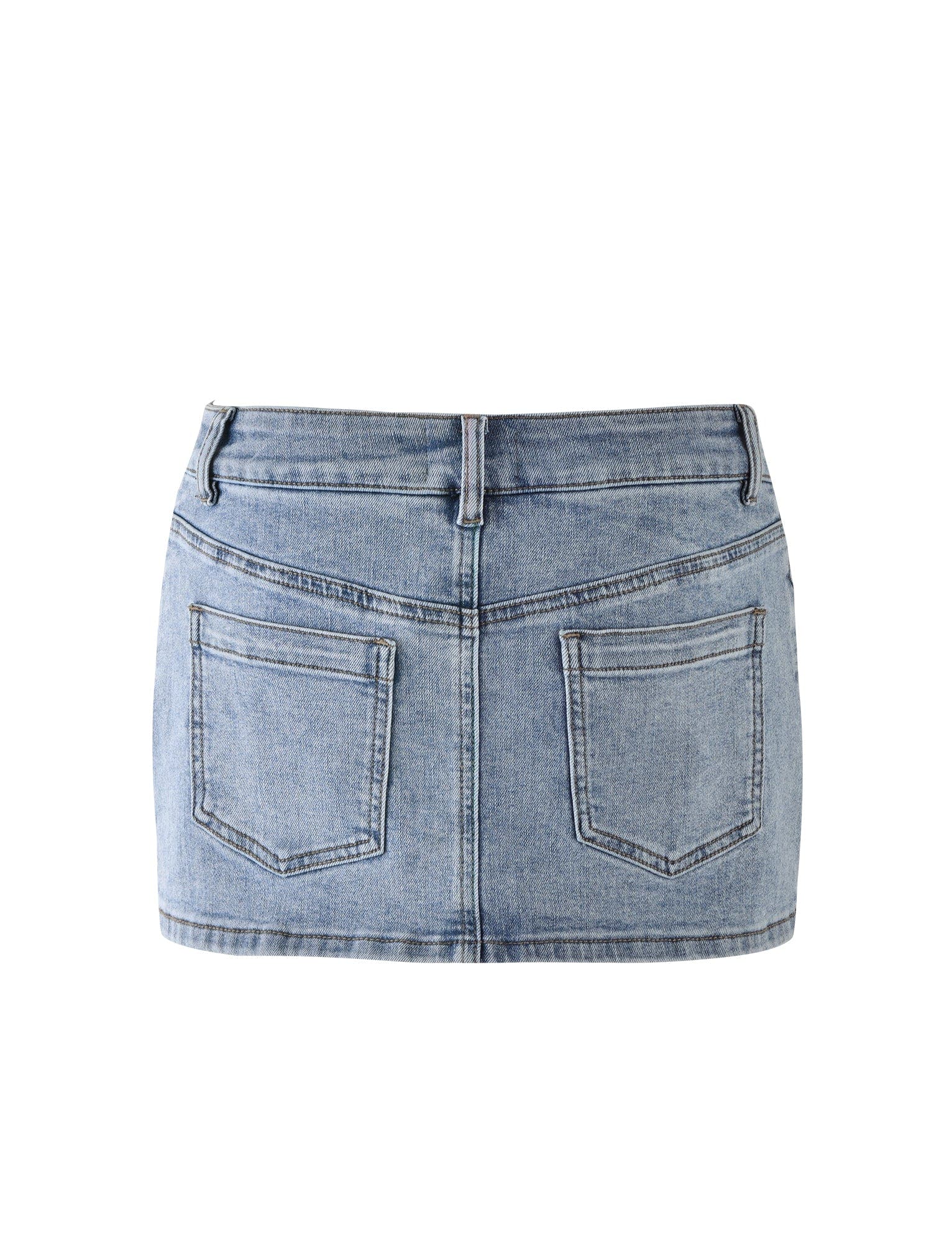 TATYANA MINI SKORT - BLUE : LIGHT WASH : LIGHT DENIM